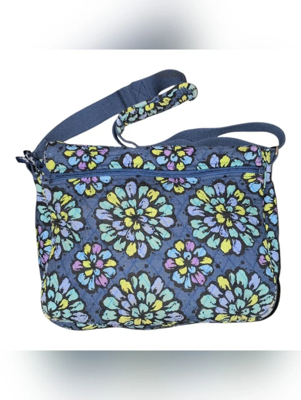 Vera Bradley INDIGO POP Laptop Messenger Book Bag Purse Crossbody Tote Satchel